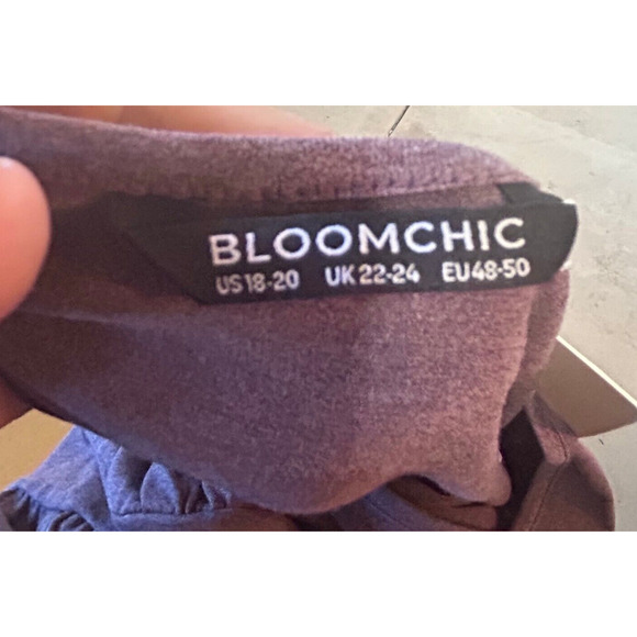 BloomChic Faux Wrap T-Shirt Women's Plus 18-20 Mauve Cut Out Stretch Half Sleeve - Picture 4 of 10